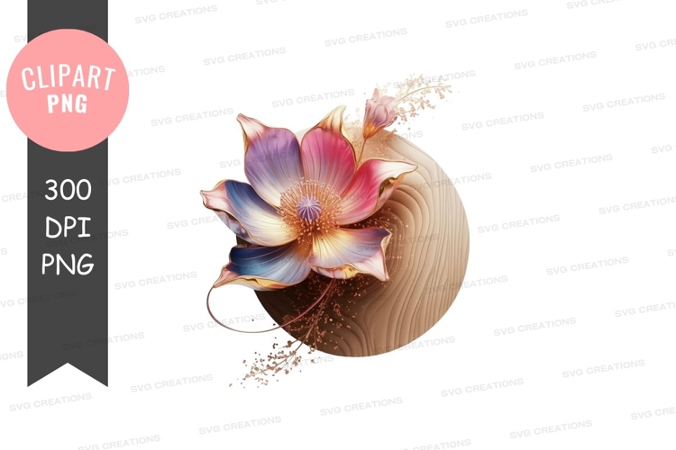 Elegant flower on wooden background clipart png