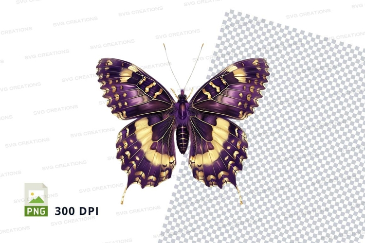 Purple and gold butterfly clipart png