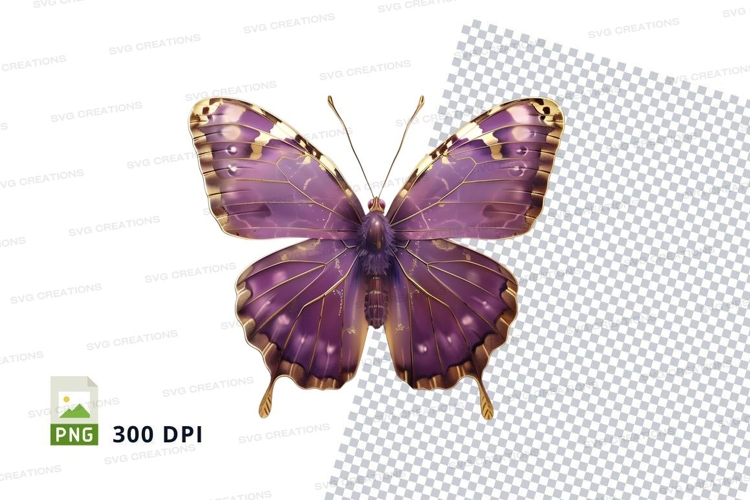 Elegant purple butterfly clipart png