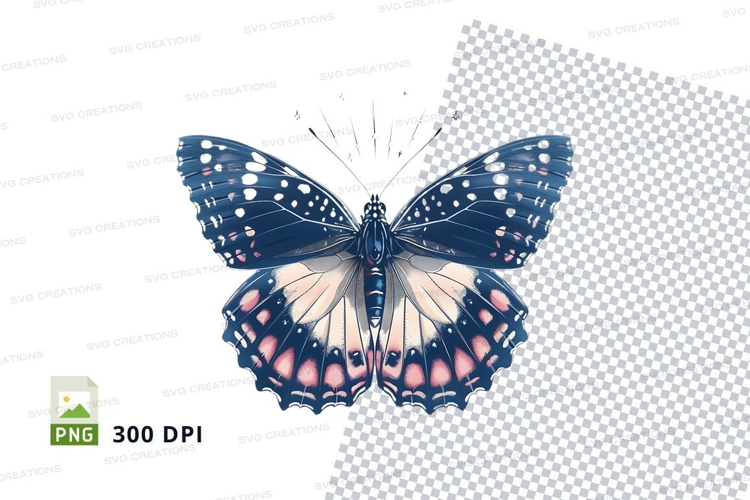 Elegant blue butterfly clipart png
