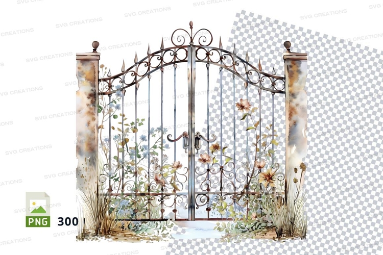 Ornate garden gate clipart png