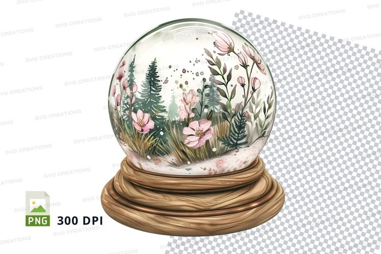 Enchanted forest snow globe example image 1