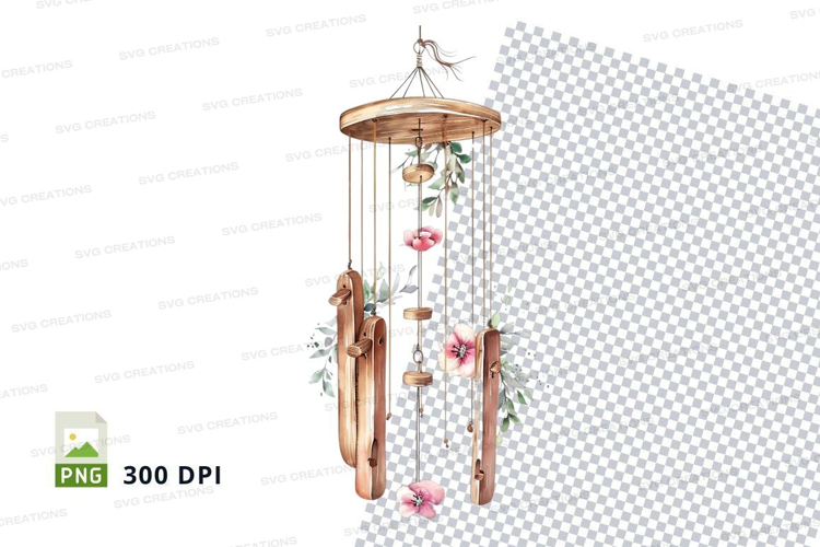 Delicate wind chime with floral accents