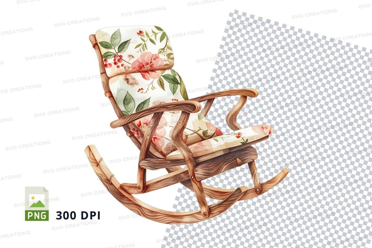 Floral pattern rocking chair