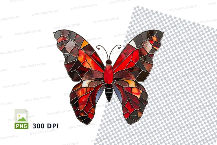 Stained glass butterfly clipart png