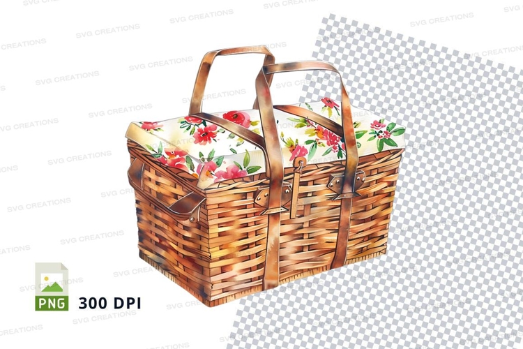 Floral picnic basket