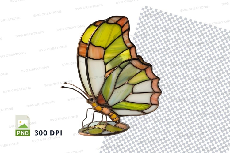 Stained glass butterfly lamp