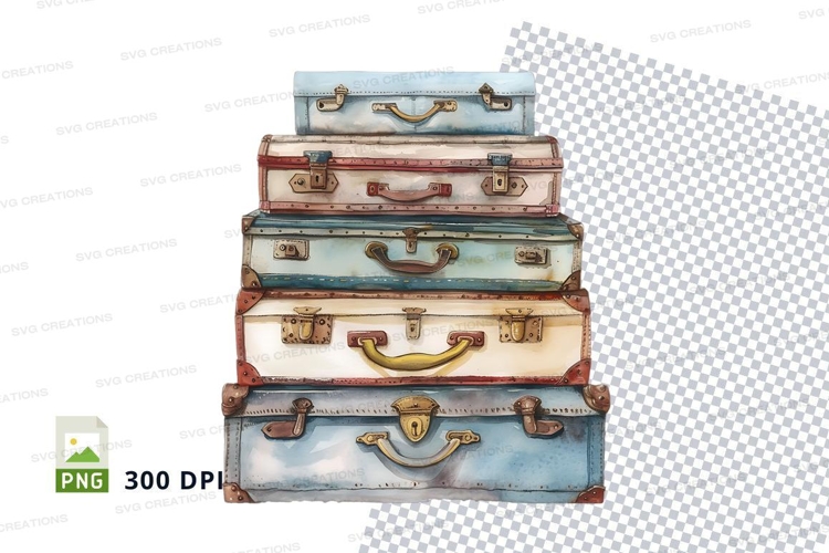 Stack of vintage suitcases