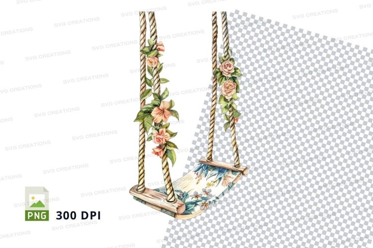 Decorative swing with floral design example image 1