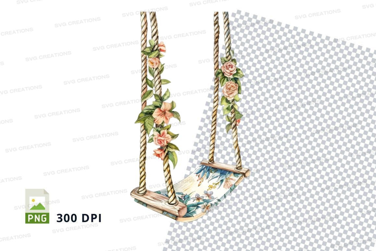 Decorative swing with floral design