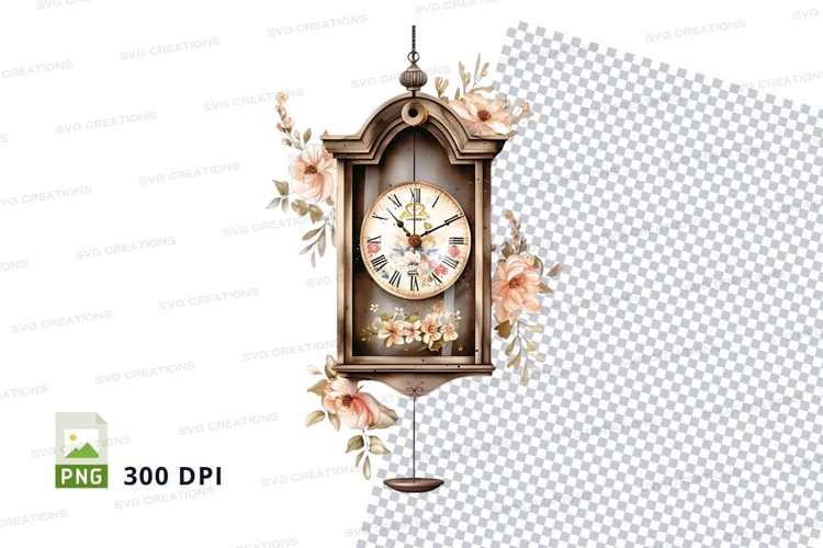 Elegant floral grandfather clock