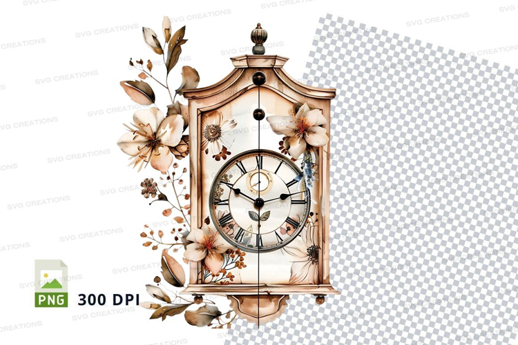 Antique clock with floral decorations