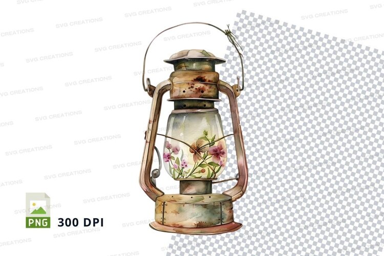 Vintage lantern with floral design example image 1