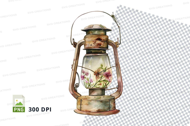 Vintage lantern with floral design