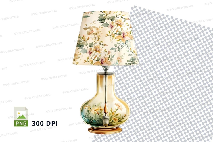 Floral table lamp clipart png
