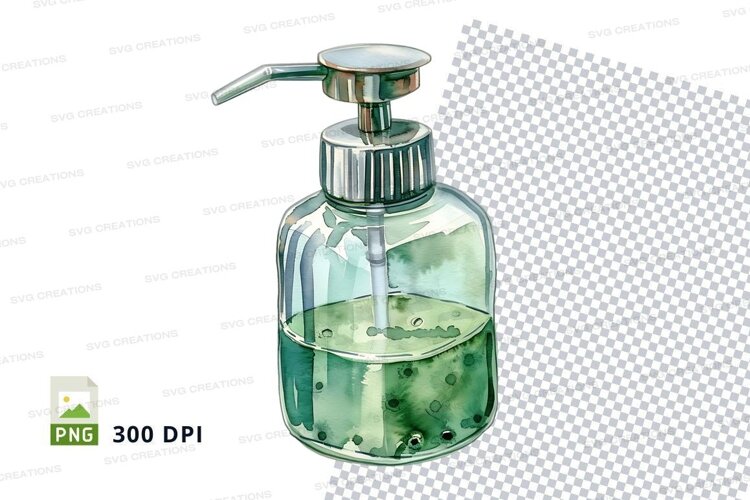 Green liquid soap dispenser example image 1