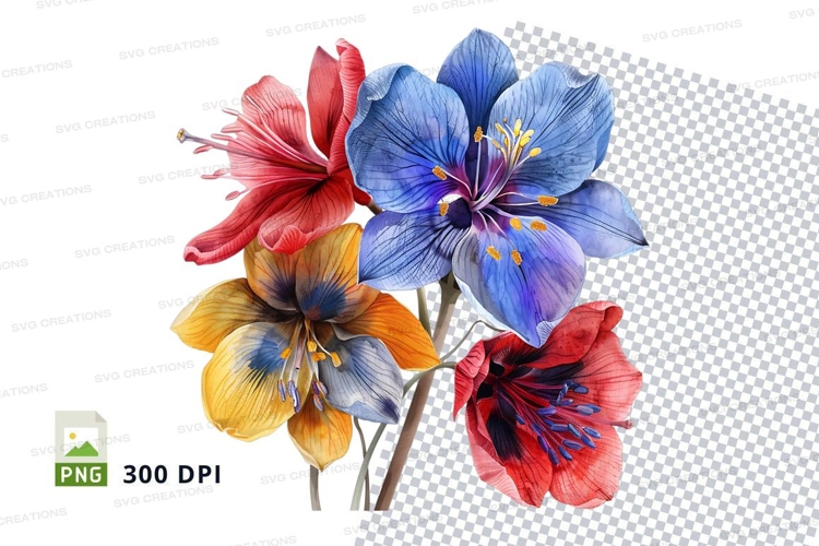 Red Flower Clipart Image 12