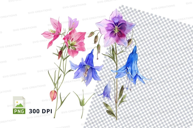 Purple Flowers Clipart Image 16
