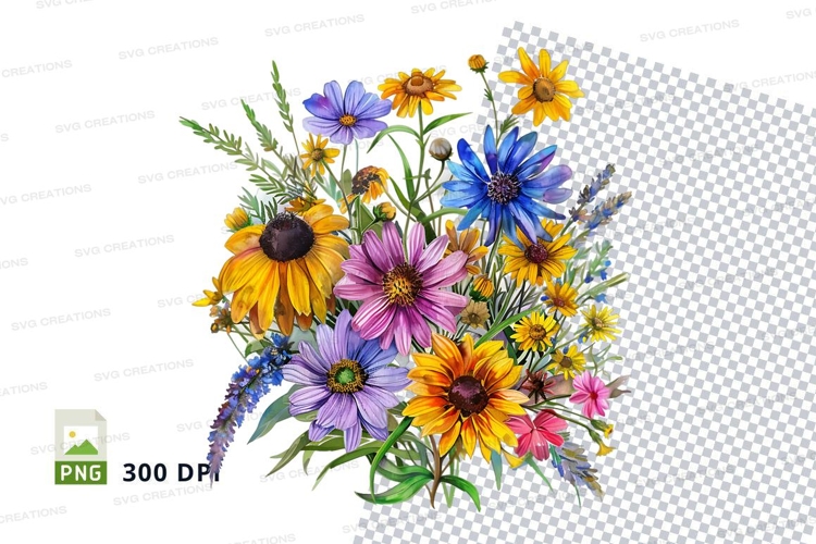Purple Flowers Clipart Image 13