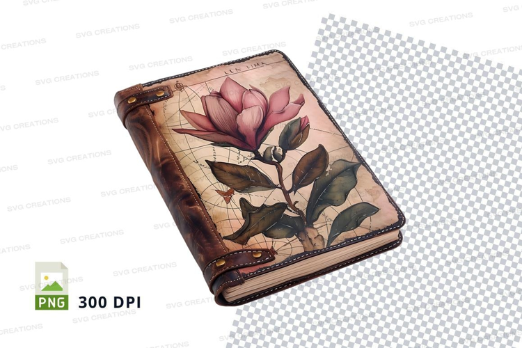 Lotus flower leather notebook