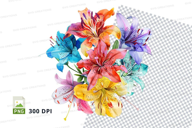 Vibrant bouquet of lilies