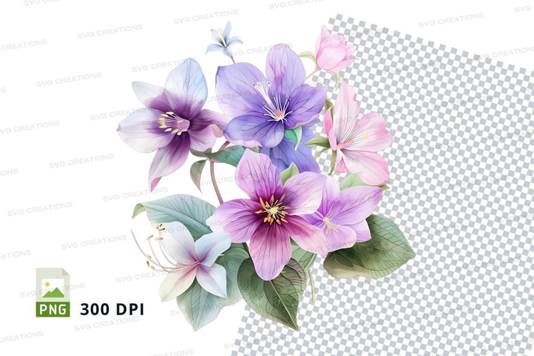 Purple Flowers Clipart Image 11
