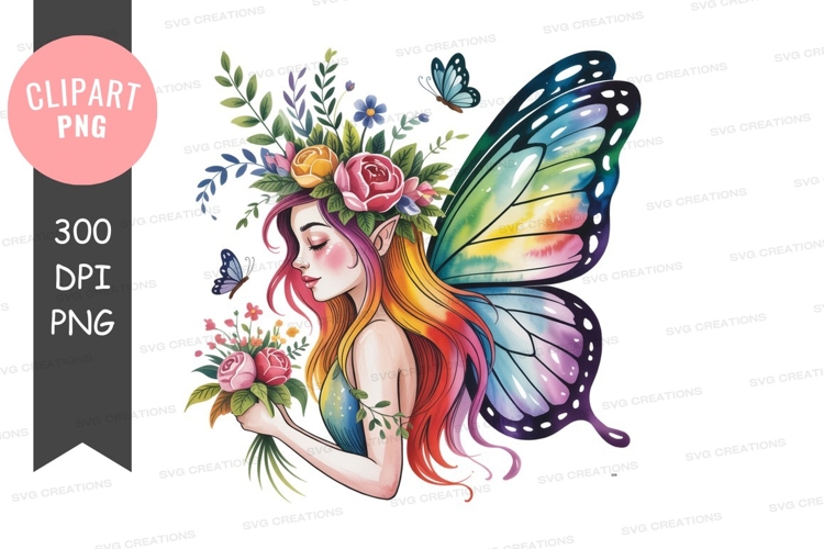 Enchanted fairy with butterfly wings