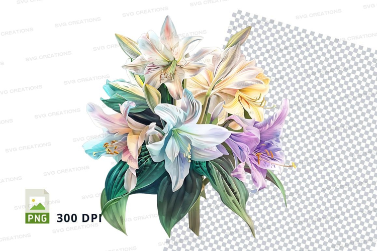 Bouquet of pastel lilies