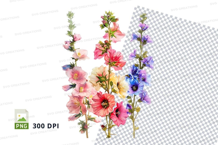 Purple Flowers Clipart Image 9