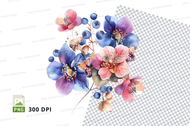 Purple Flowers Clipart Image 14