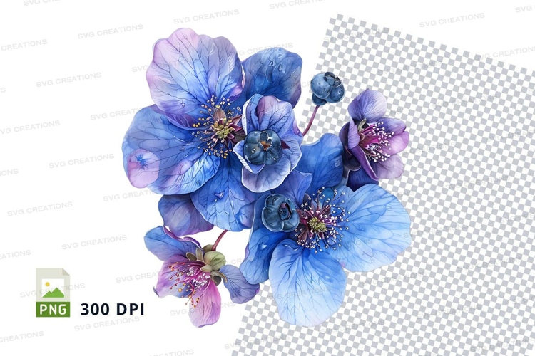 Purple Flower Clipart Image 24