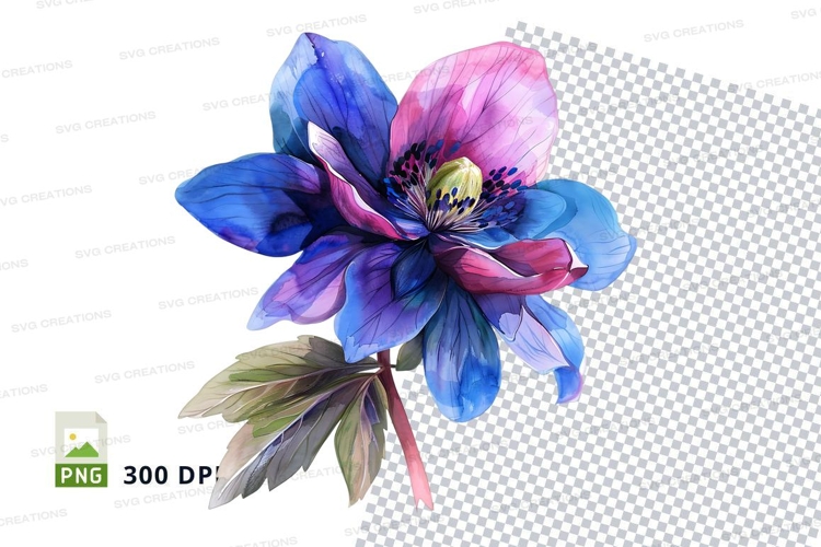 Purple Flower Clipart Image 3