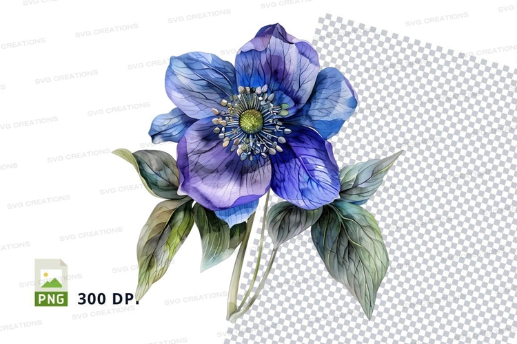 Blue Flower Clipart Image 13