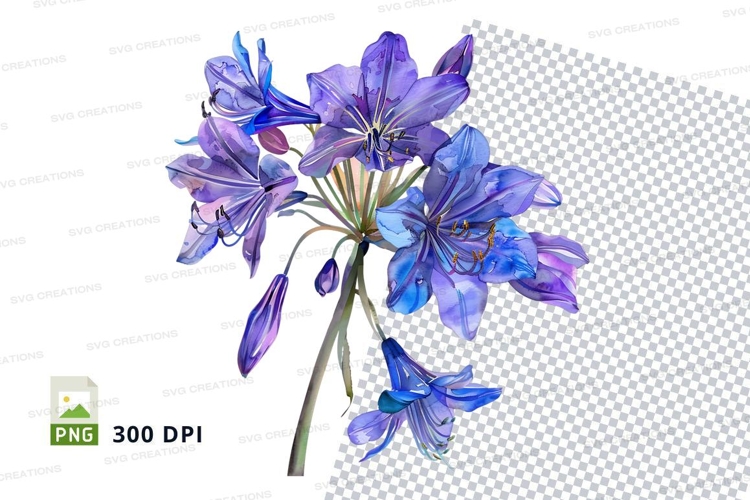 Blue Flowers Clipart Image 24