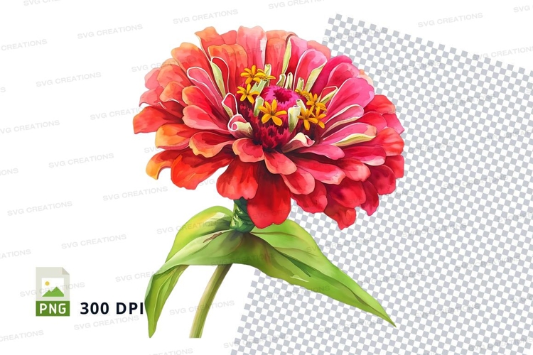 Red Flower Clipart Image 17