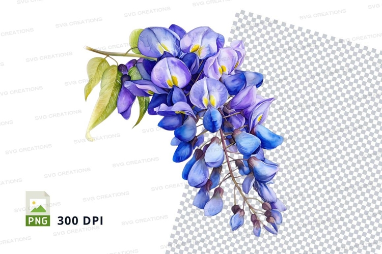 Blue Flowers Clipart Image 3
