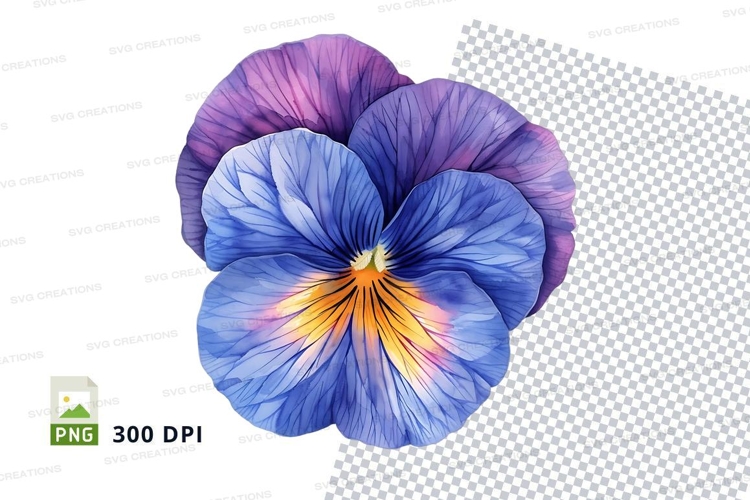 Beautiful blue and purple flower clipart png
