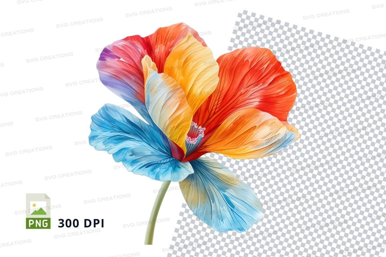 Blue Flower Clipart Image 7
