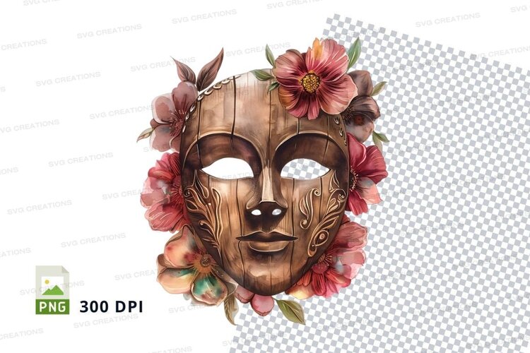 Decorative mask with floral elements example image 1