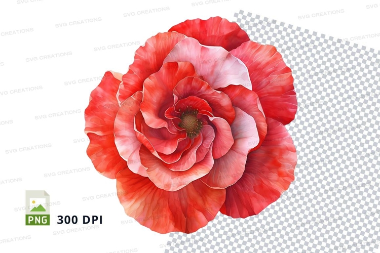 Red Flower Clipart Image 21