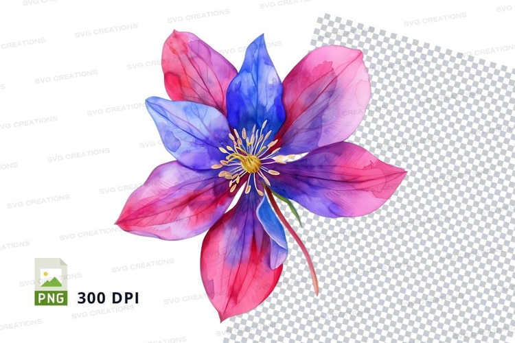 Vibrant watercolor flower