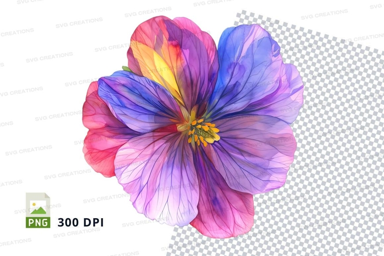 Purple Flower Clipart Image 2