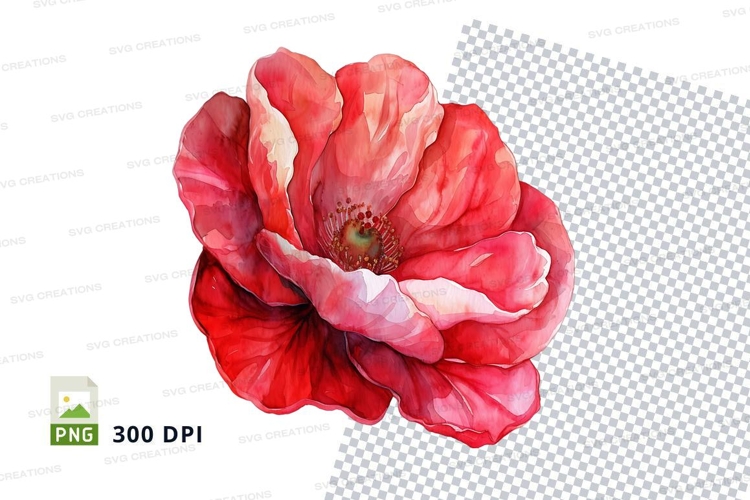 Red Flower Clipart Image 19