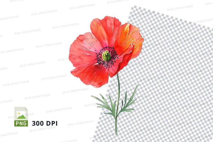 Red Flower Clipart Image 18