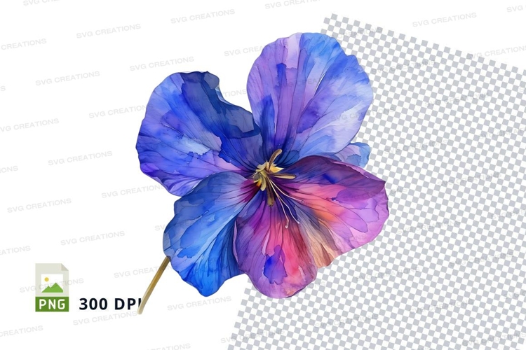 Blue and purple flower clipart png