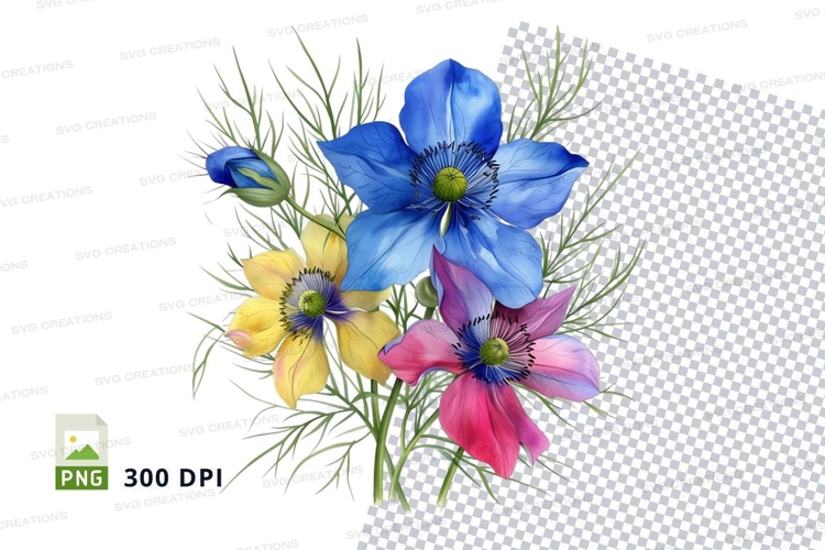 Colorful flower bouquet clipart png
