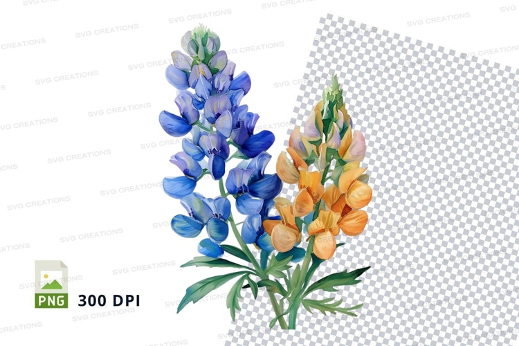 Blue Flowers Clipart Image 7