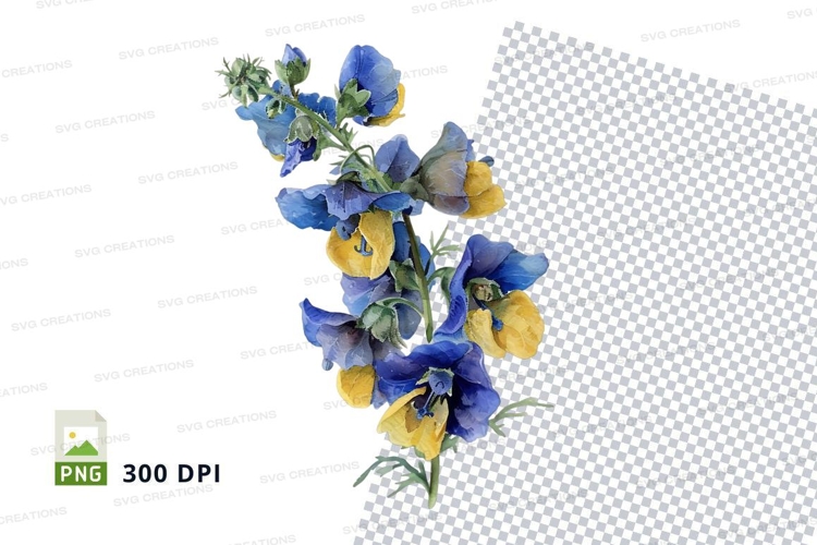 Blue Flowers Clipart Image 14