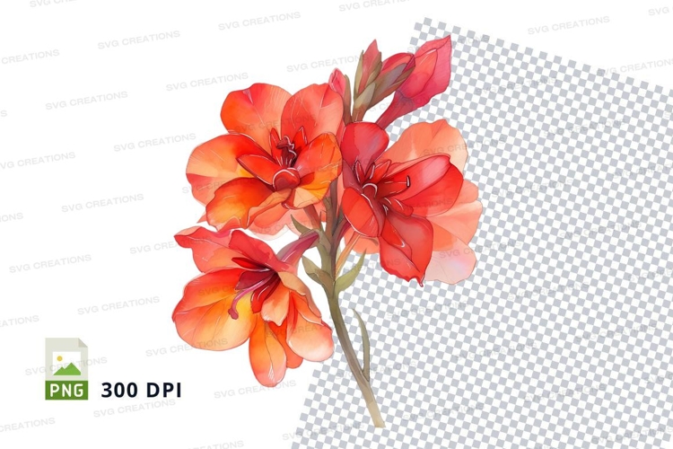 Red Flower Clipart Image 11