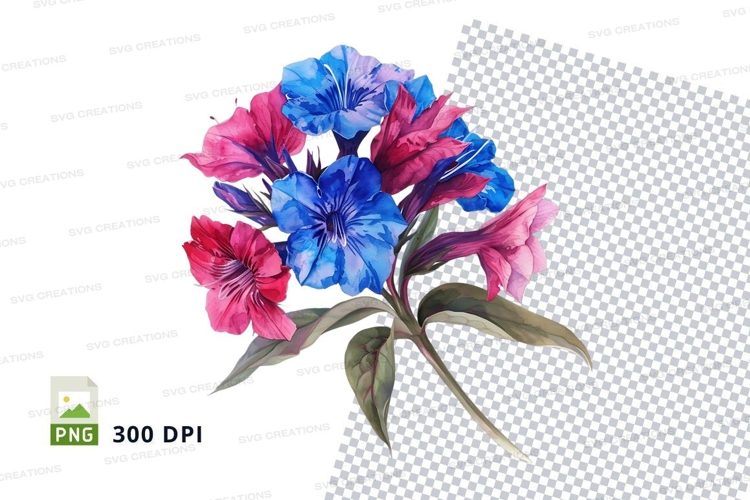 Blue Flowers Clipart Image 6